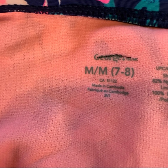 George Girls' Floral Swim Set - Pink and Navy, Size M (7-8) - Picture 7 of 8